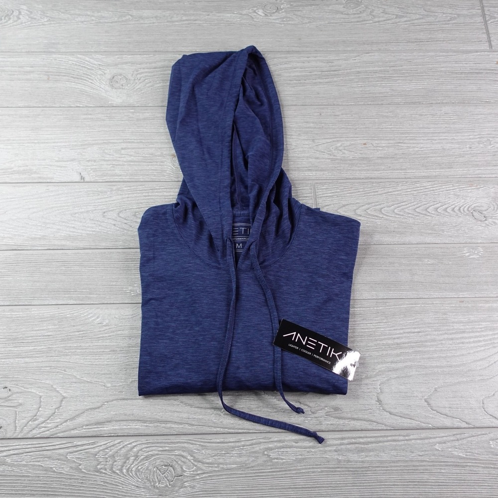 NEW Anetik Low Pro Tech Hoody Men's Medium Heather Navy Fishing Performance NWT